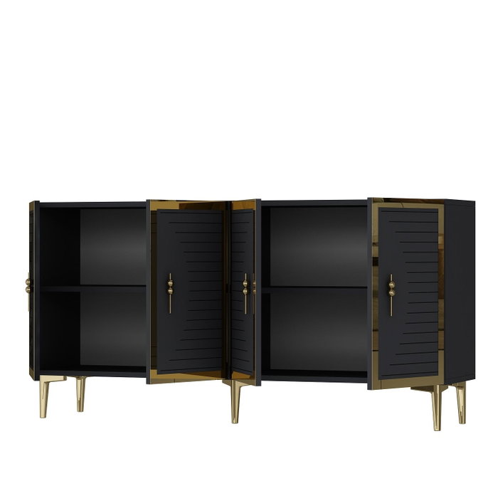 Hanah Home Consola Antracita y Dorado 150cm